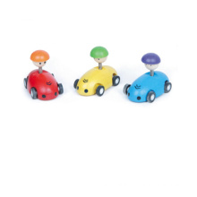 Mouse shape wind up wooden toy car